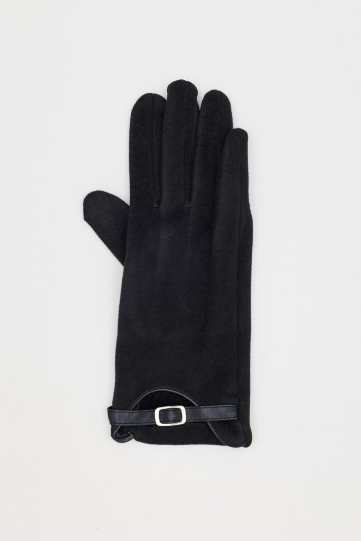 Stretch fabric gloves - BLACK - Intrend - 2