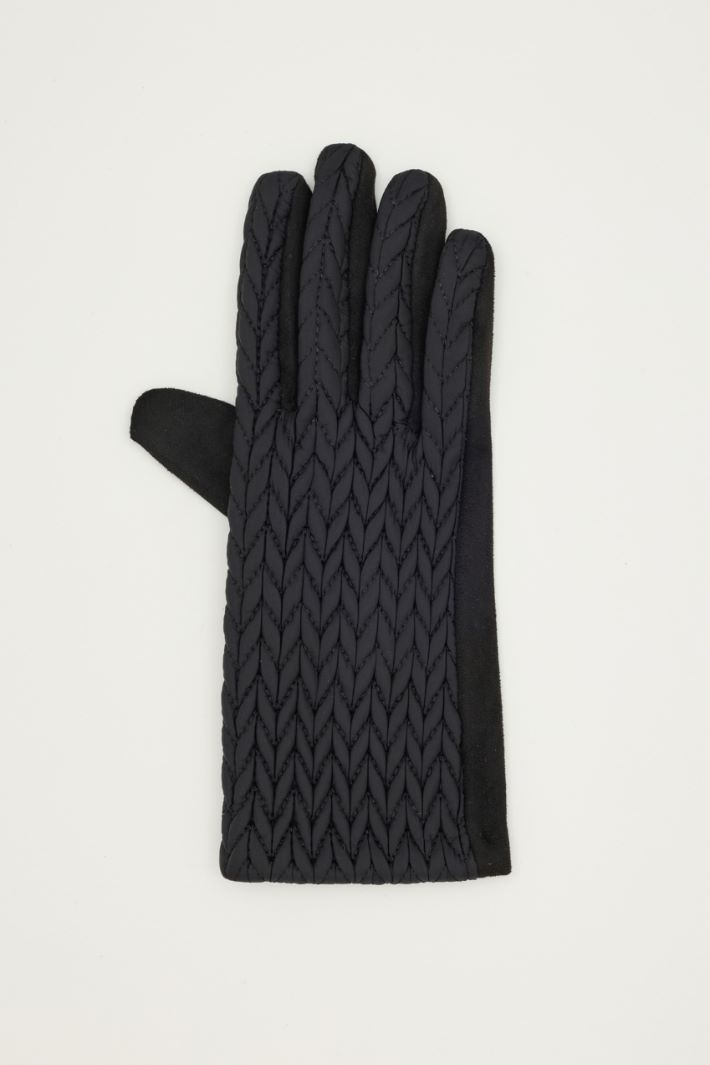 Guanti con motivo a trecce - NERO - Intrend - 2
