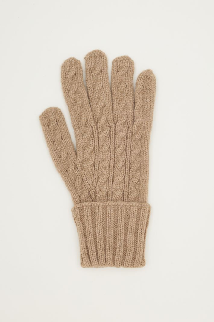 Guanti in maglia a trecce - CAMMELLO - Intrend - 2