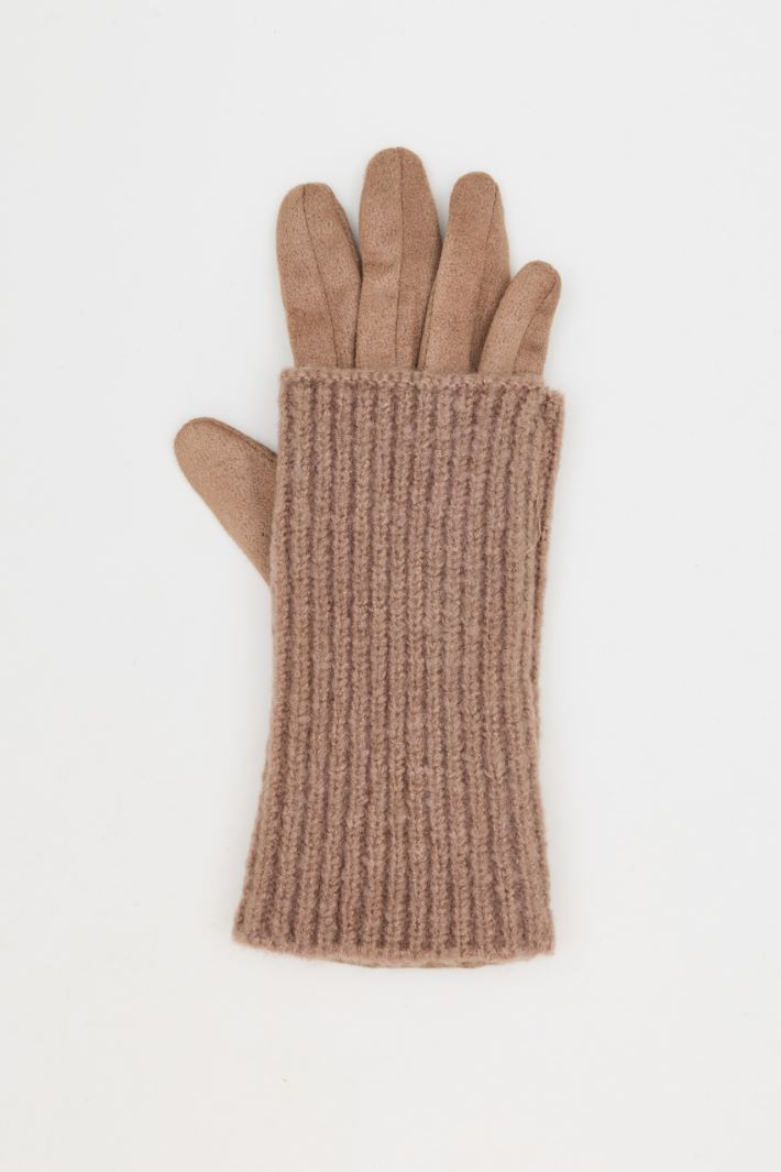 Gloves with Ribbed Cuffs - CAMEL - Intrend - 2