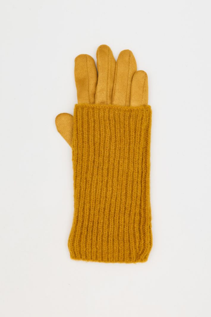 Gloves with Ribbed Cuffs - YELLOW - Intrend - 2