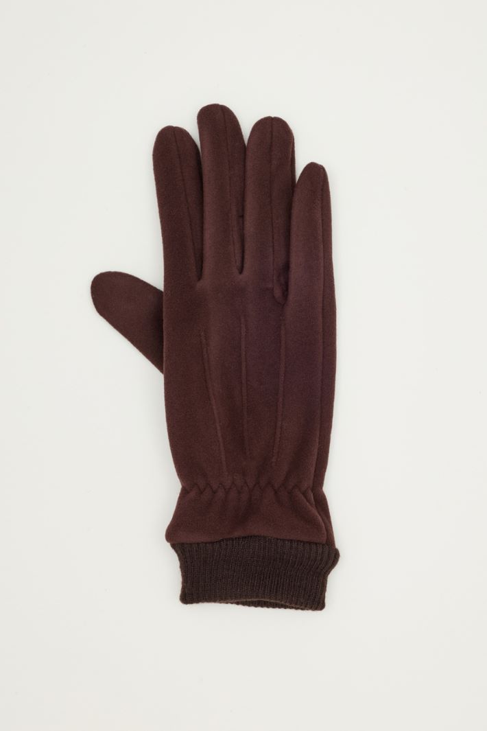 Guanti in tessuto stretch - MARRONE - Intrend - 2