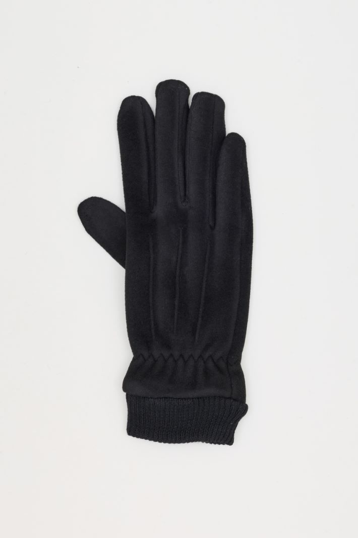 Guantes de tejido elástico - NEGRO - Intrend - 2