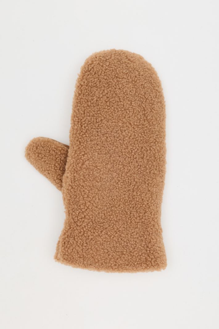 Bouclé mittens - CAMEL - Intrend - 2
