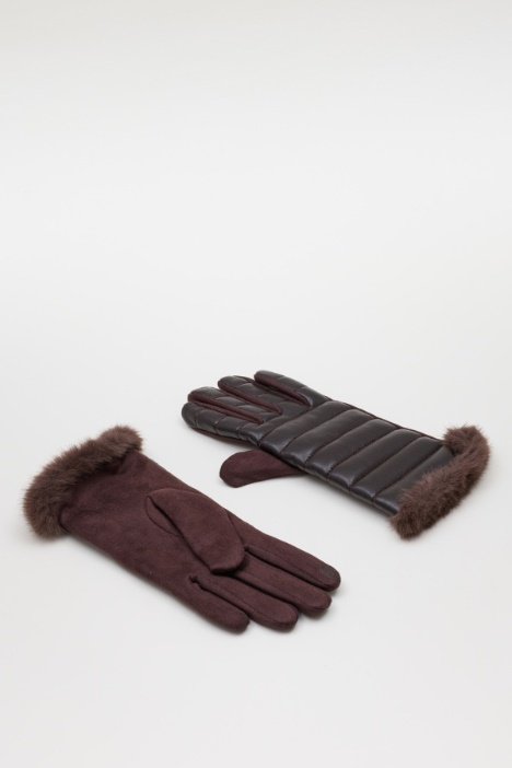 Quilted Gloves with Woollen Palm - Intrend