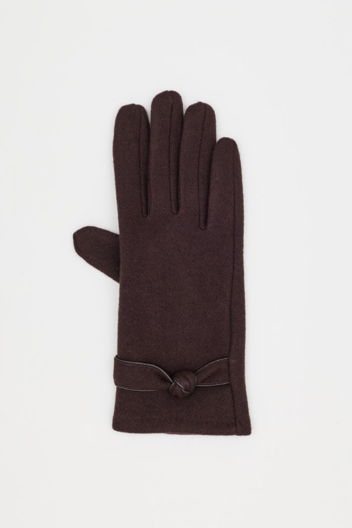 Gloves with knot detail - BROWN - Intrend - 2