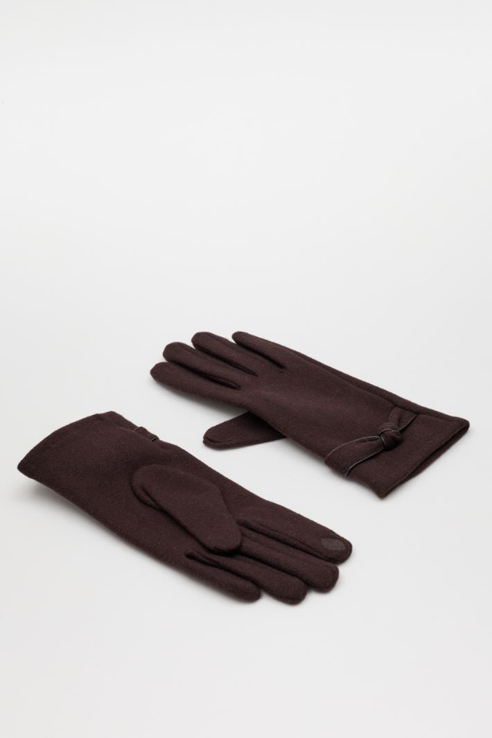 Gloves with knot detail - BROWN - Intrend