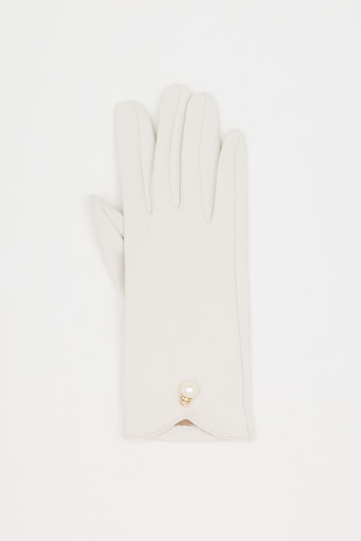 Guanti touch screen con perlina - BIANCO - Intrend - 2