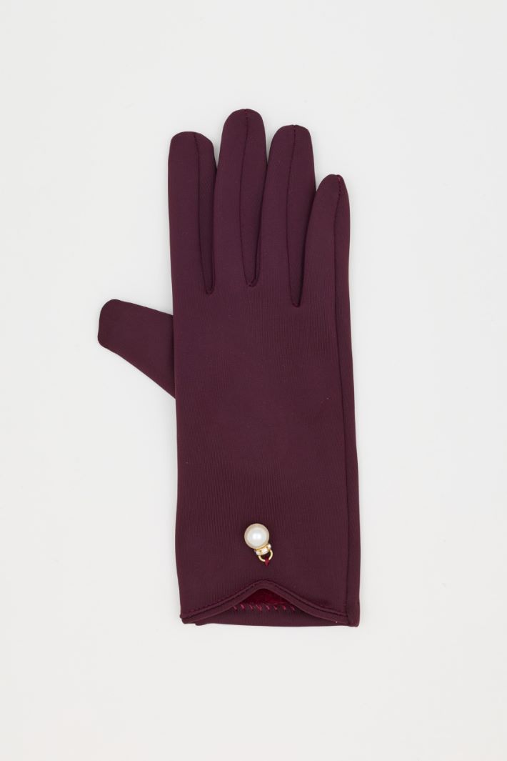 Guanti touch screen con perlina - BORDEAUX - Intrend - 2