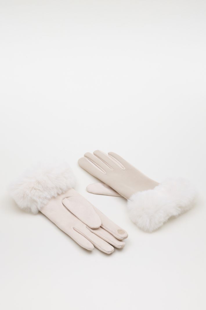 Gloves with Trim - BEIGE - Intrend