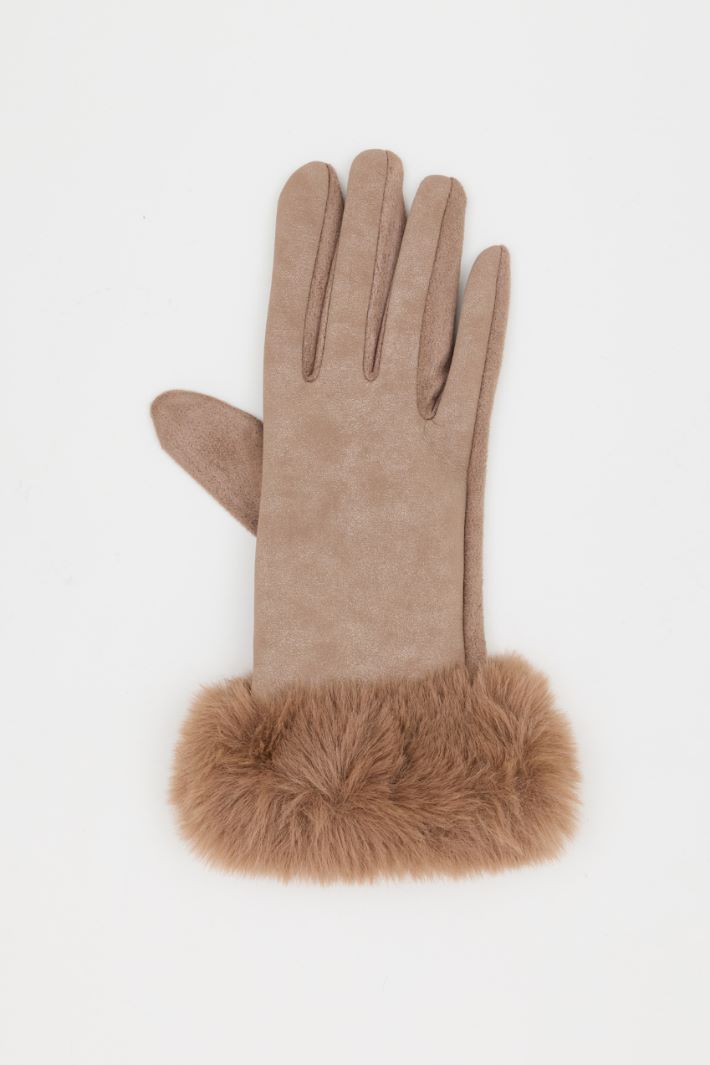 Gloves with Trim - CAMEL - Intrend - 2