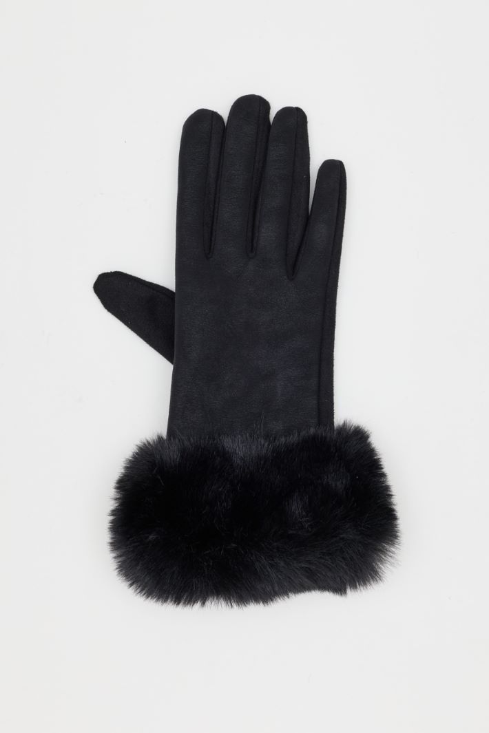 Gloves with Trim - BLACK - Intrend - 2