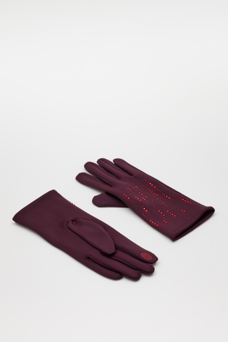 Diamanté Touchscreen Gloves - Intrend