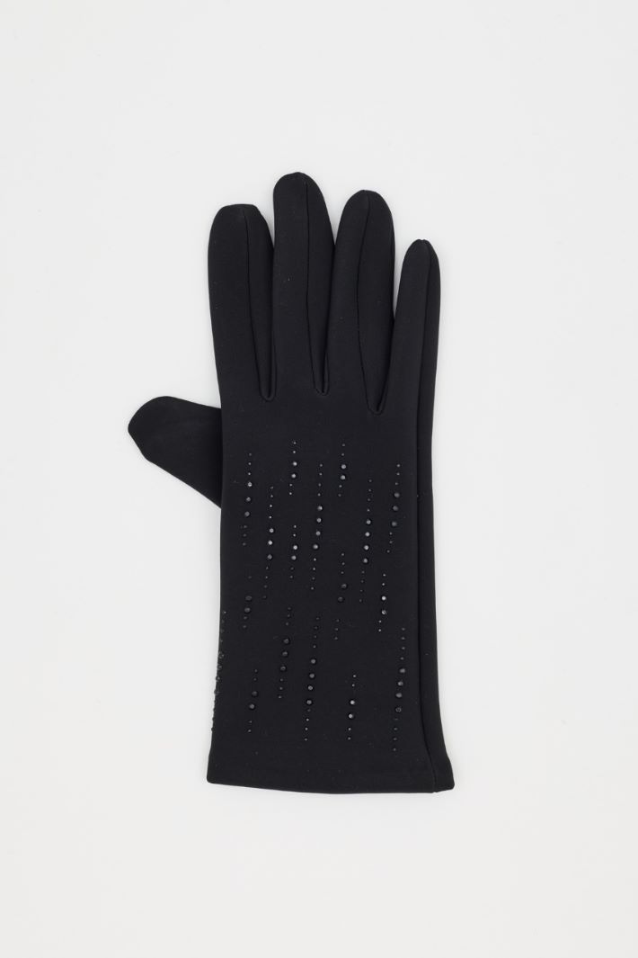 Diamanté Touchscreen Gloves - BLACK - Intrend - 2