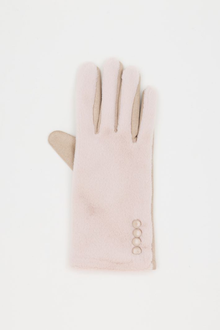 Warm, Soft Fabric Gloves - PINK - Intrend - 2