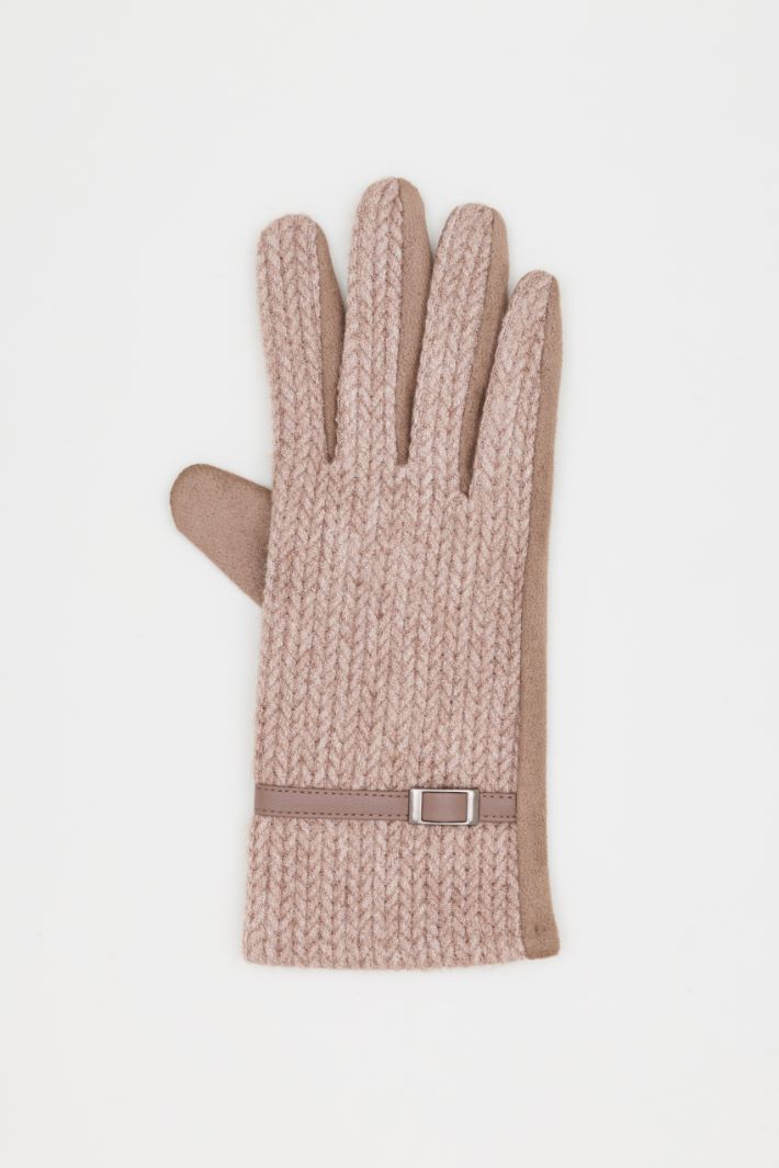 Knitted gloves - CAMEL - Intrend - 2