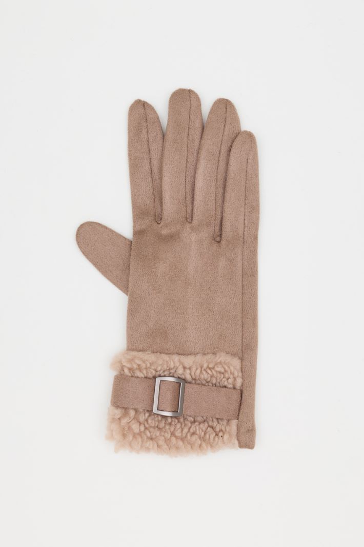 Strap Detail Gloves - CAMEL - Intrend - 2