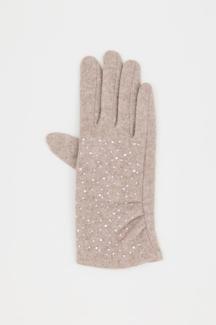 Rhinestone gloves - BEIGE - Intrend - 2