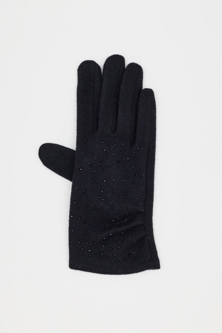 Rhinestone gloves - BLACK - Intrend - 2