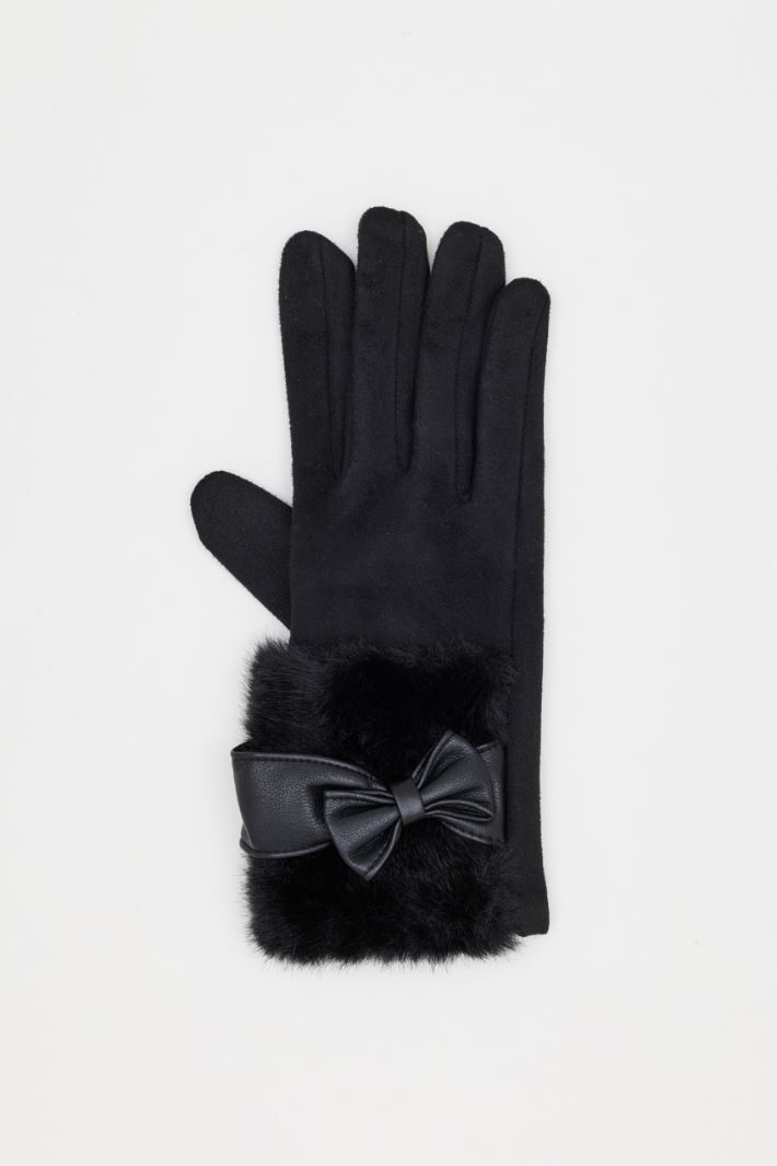 Guanti con fiocco - NERO - Intrend - 2