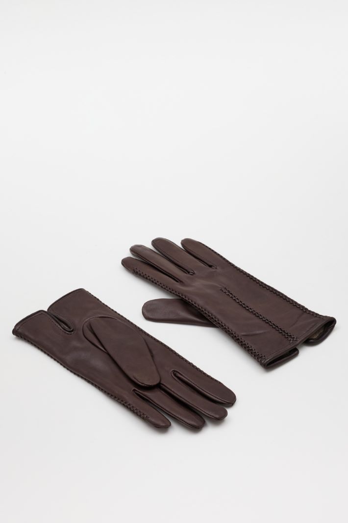 Guanti in pelle - MARRONE - Intrend