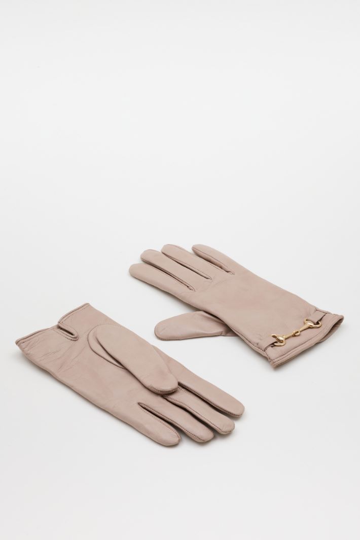 Guanti in pelle con staffa - BEIGE - Intrend