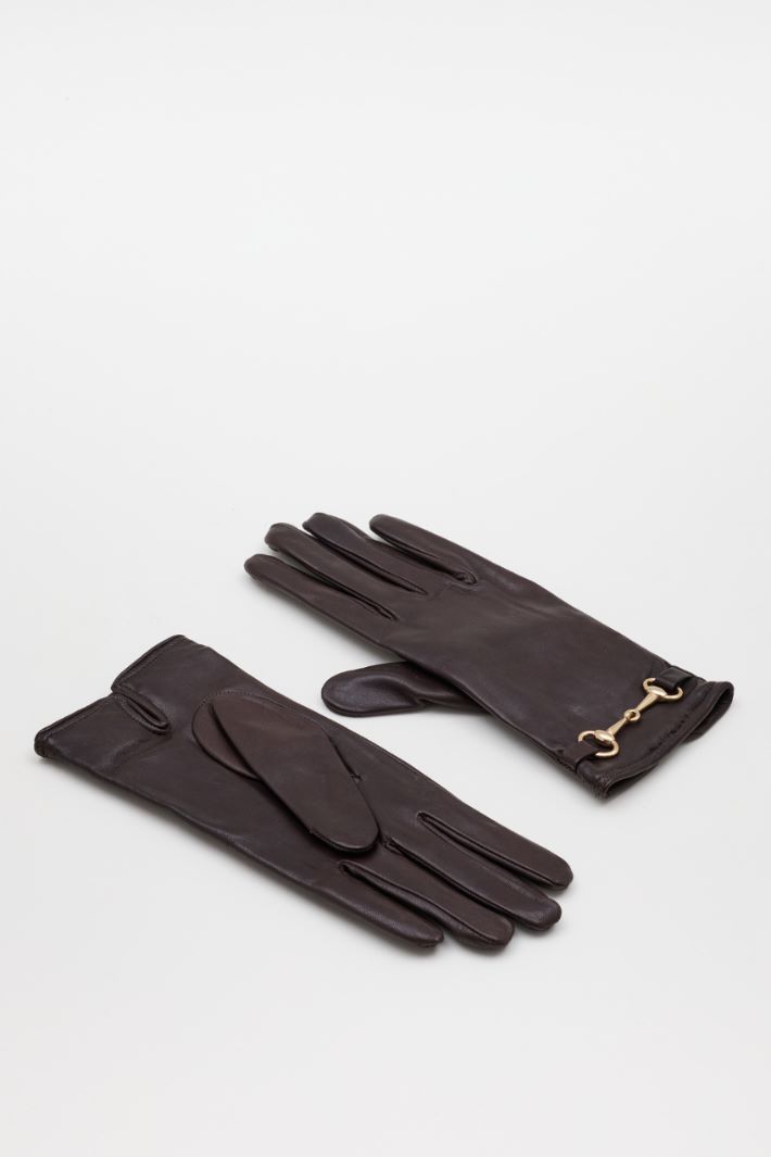 Guanti in pelle con staffa - MARRONE - Intrend