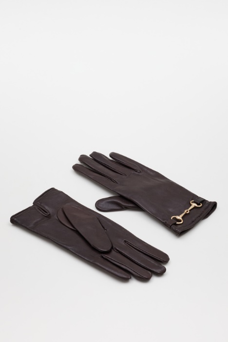 Guanti in pelle con staffa - Intrend