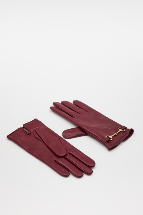 Lederhandschuhe mit Spange - Intrend