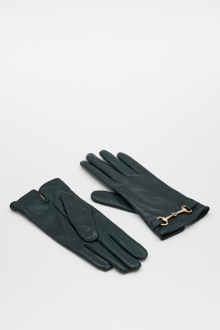 Guanti in pelle con staffa - VERDE - Intrend