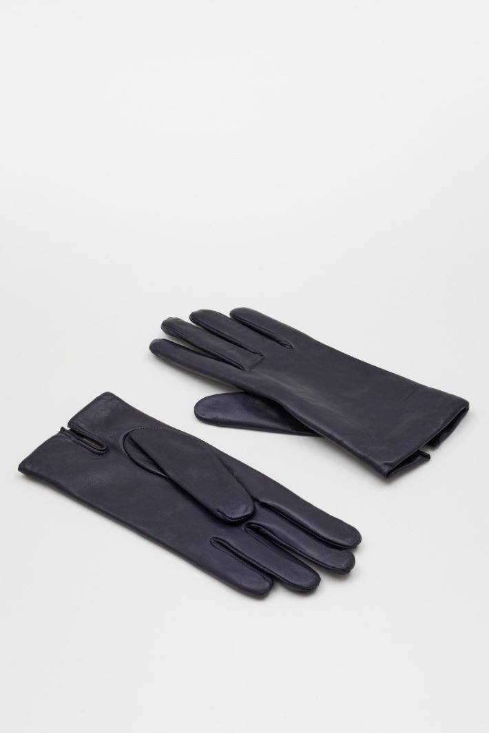 Guanti in pelle - BLU - Intrend