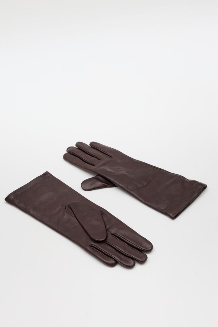 Leather gloves - BROWN - Intrend