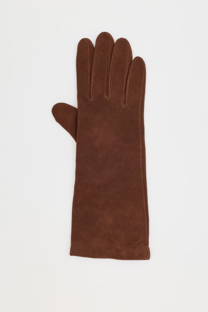 Long suede gloves - BROWN - Intrend - 2