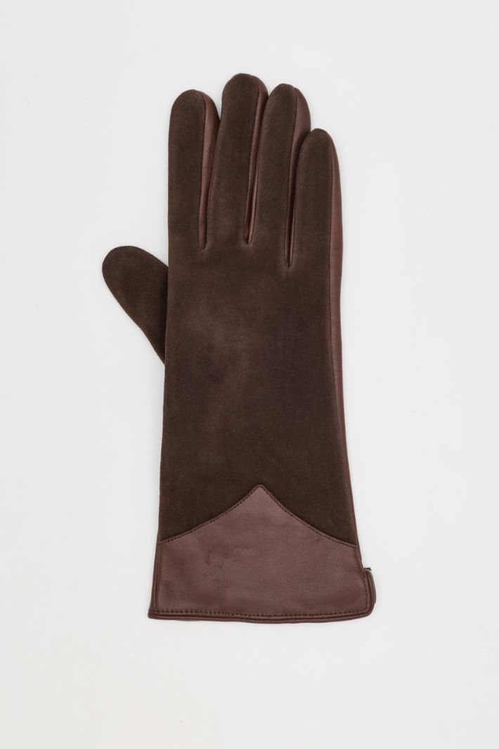 Suede gloves - BROWN - Intrend - 2