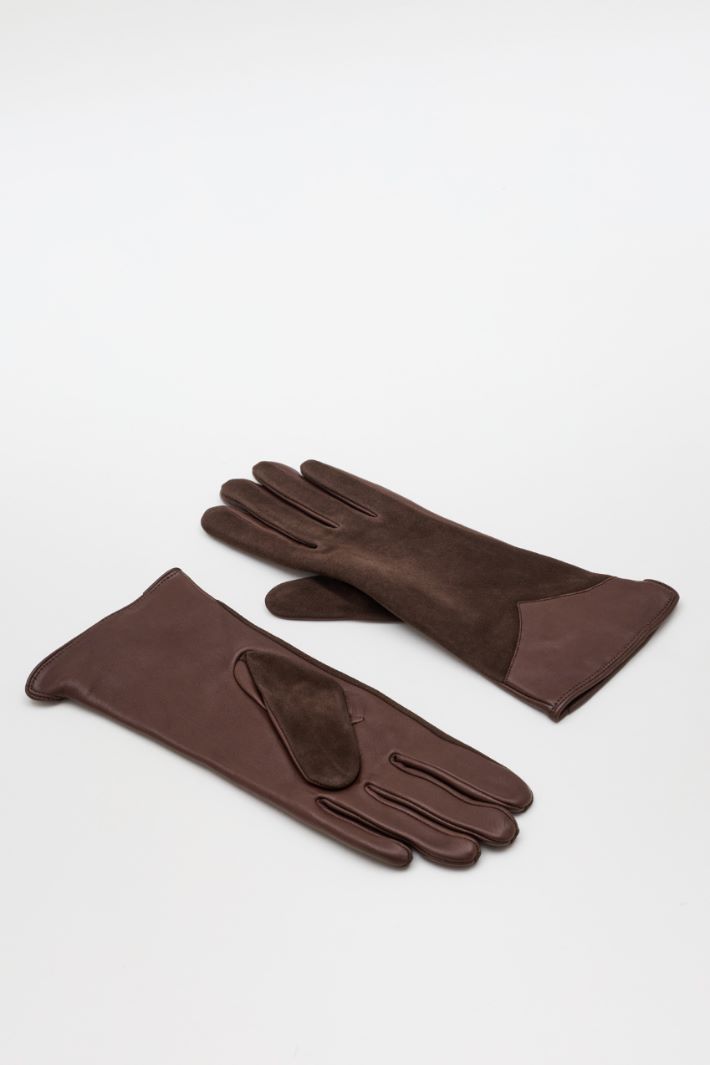 Suede gloves - BROWN - Intrend