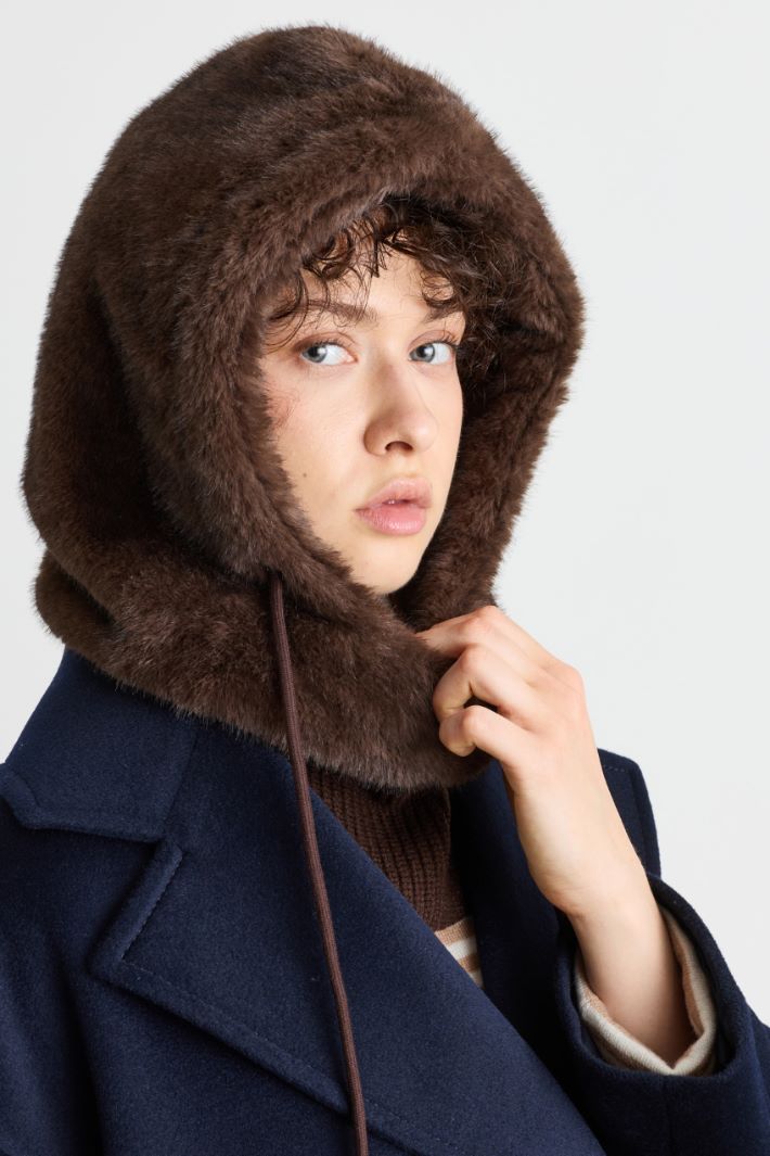 Balaclava with drawstring - BROWN - Intrend - 2