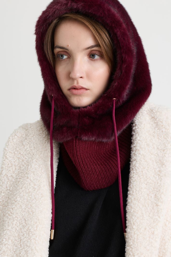 Balaclava with drawstring - BORDEAUX - Intrend - 2