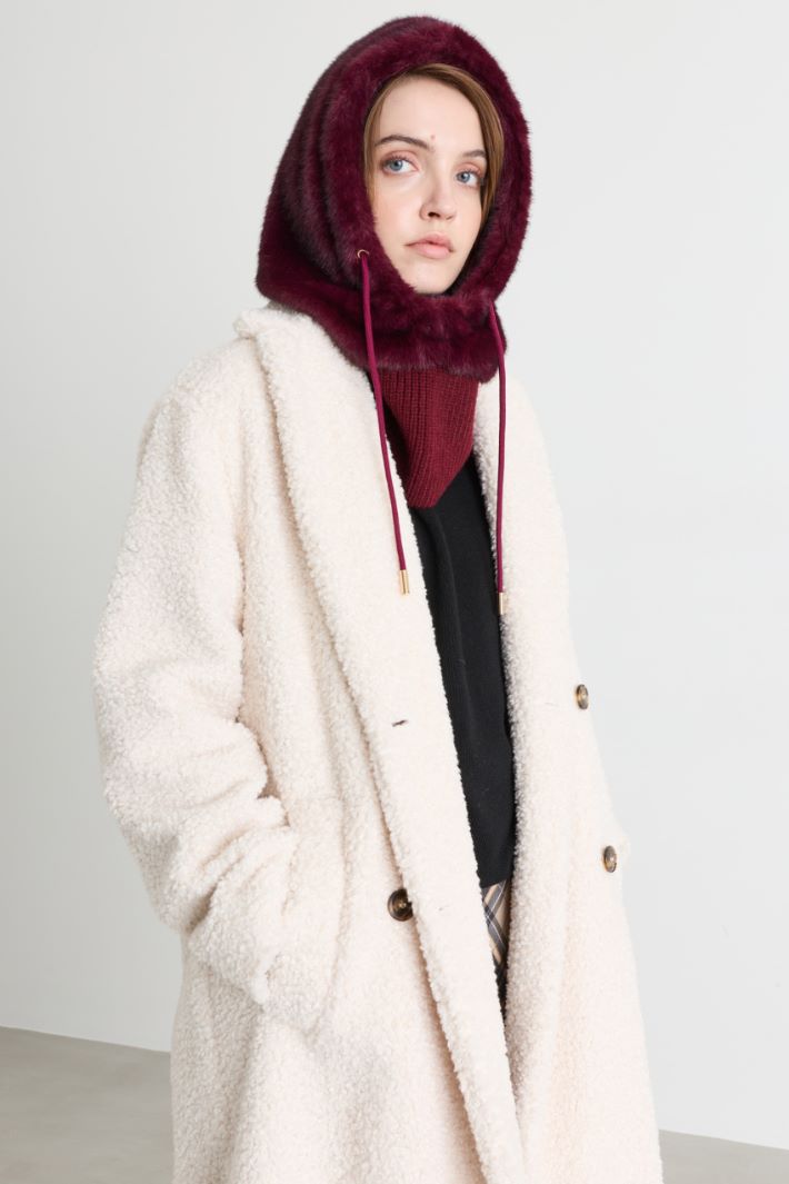 Balaclava with drawstring - BORDEAUX - Intrend