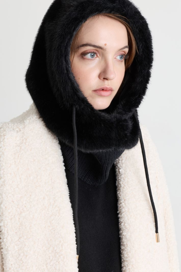 Balaclava with drawstring - BLACK - Intrend - 2