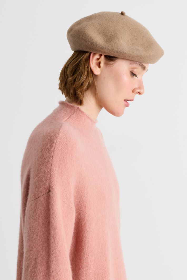 Wool-blend felt beret - CAMEL - Intrend - 2