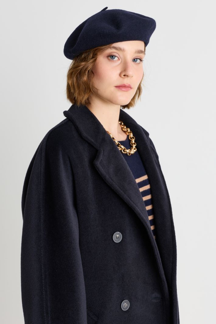 Wool-blend felt beret - BLUE - Intrend