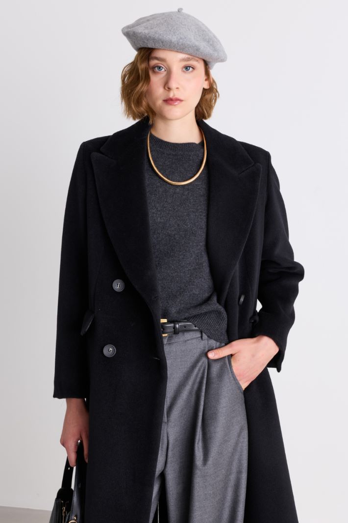 Wool-blend felt beret - GREY - Intrend