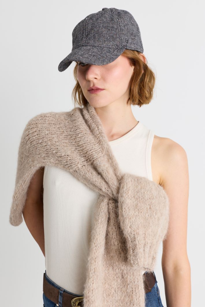 Cappello da baseball in filato misto multicolore - GRIGIO - Intrend - 2