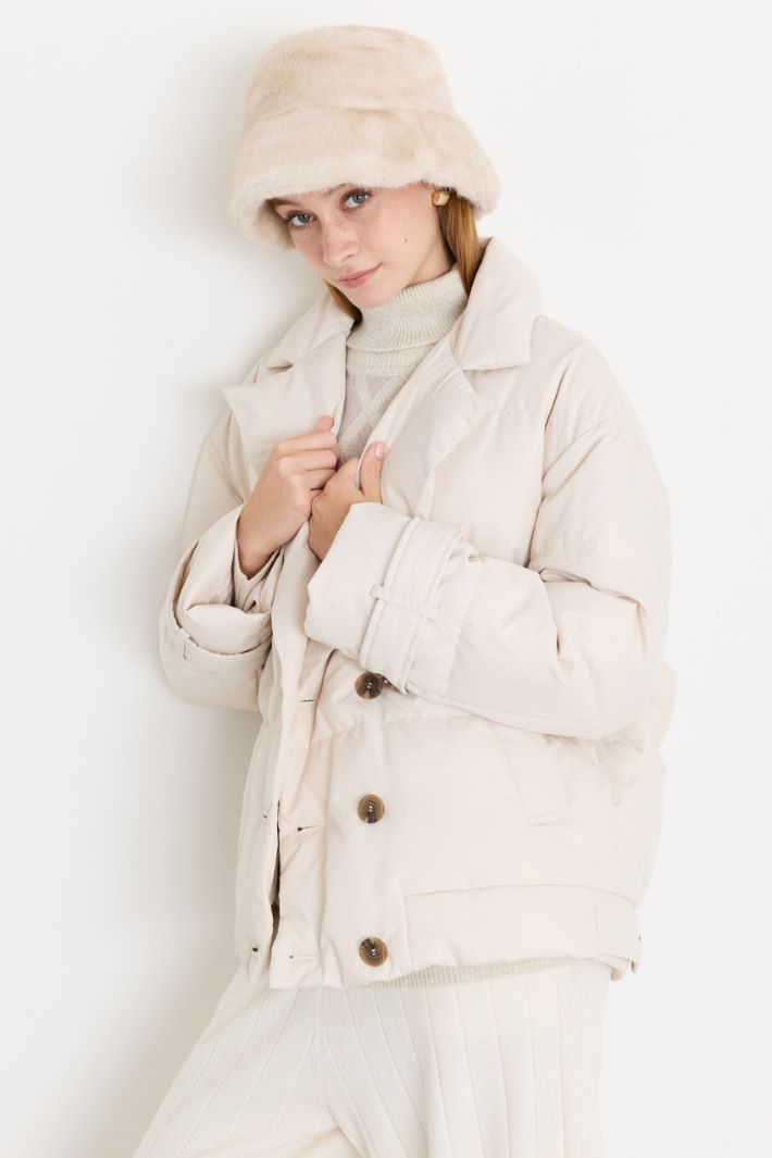 Warm fabric cloche - WHITE - Intrend - 2