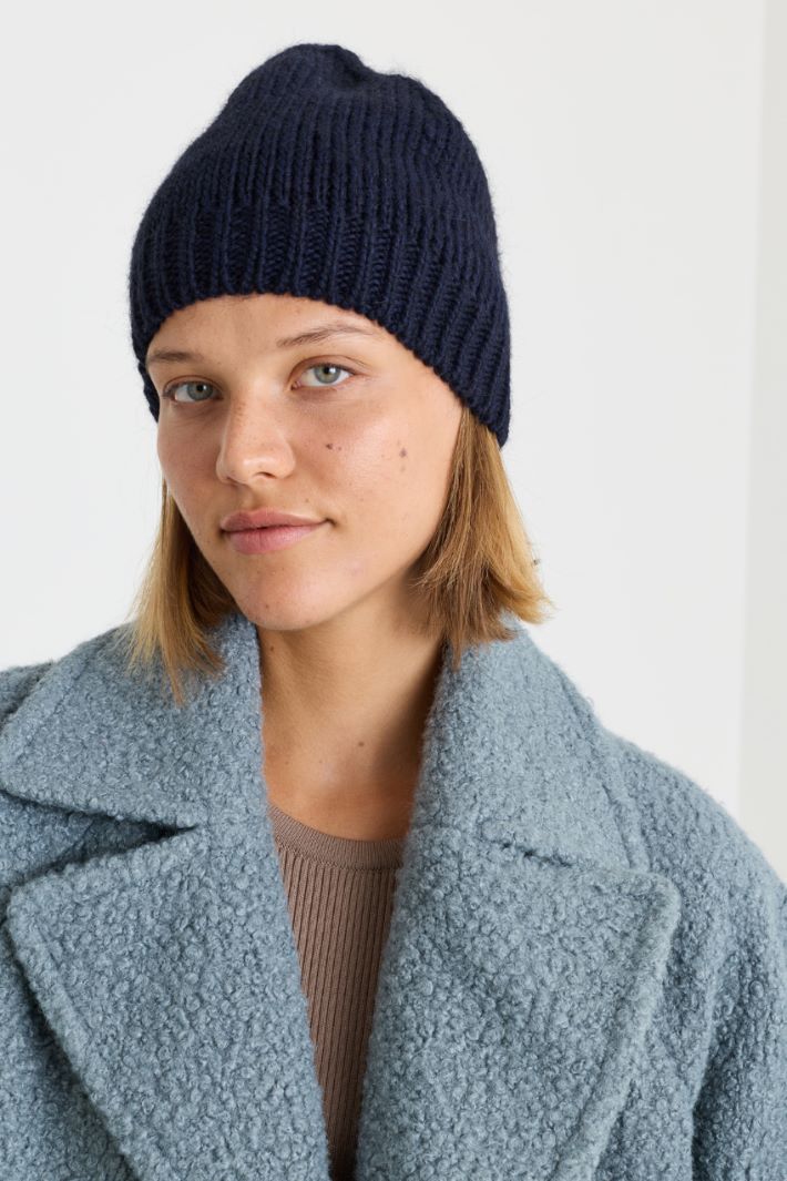 Beanie a coste - BLU - Intrend - 2