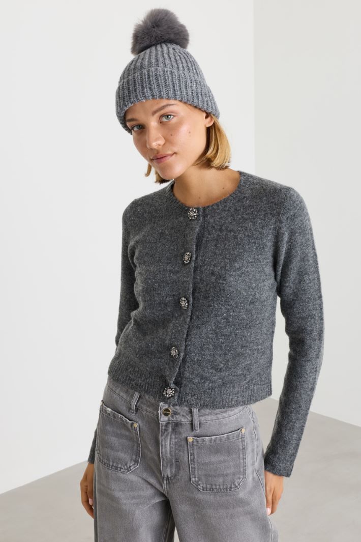 Beanie con pompon - GRIGIO - Intrend - 2