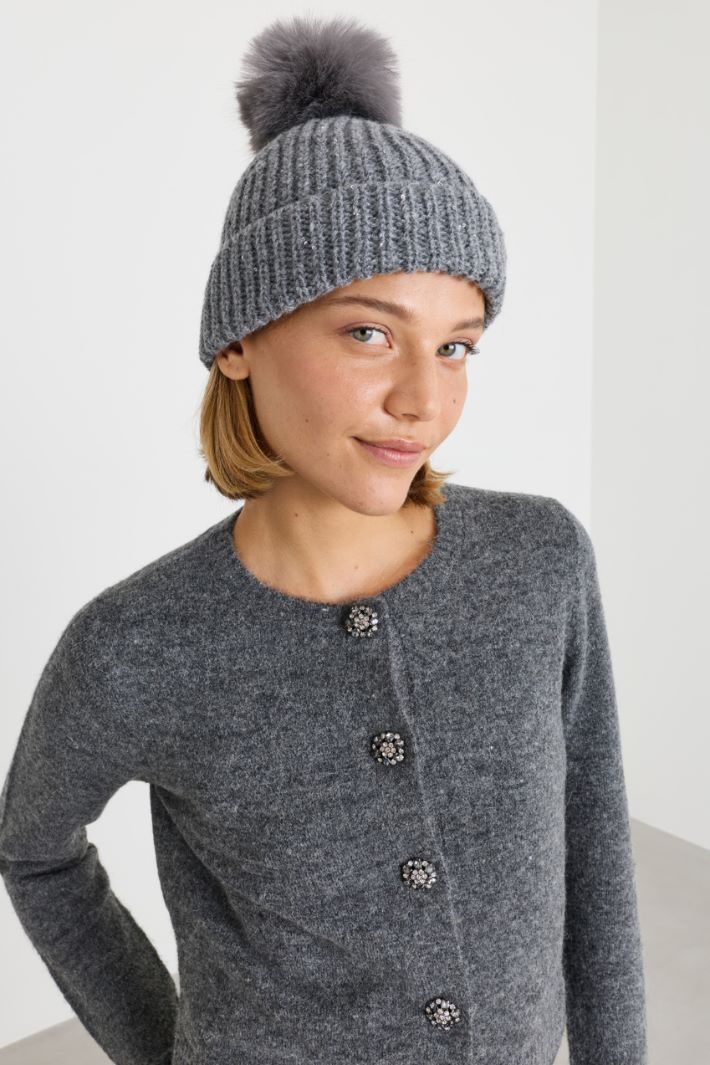 Beanie con pompon - GRIGIO - Intrend