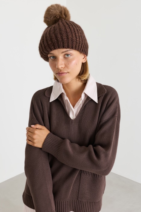 Beanie con pompon - Intrend