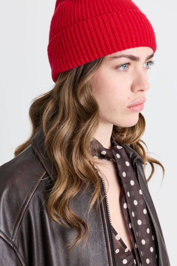 Cuffia in maglia - ROSSO - Intrend - 2