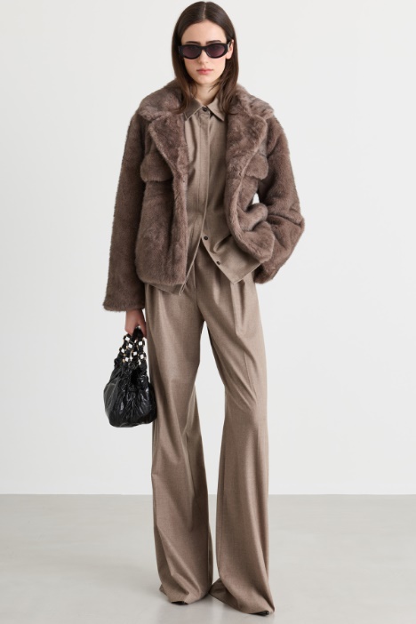 Warm, soft-touch short coat - Intrend